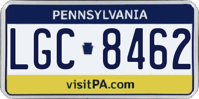 PA license plate LGC8462