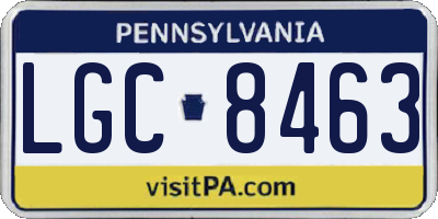 PA license plate LGC8463