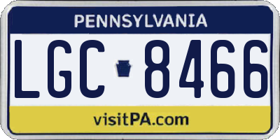 PA license plate LGC8466