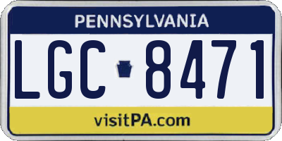 PA license plate LGC8471