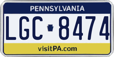 PA license plate LGC8474