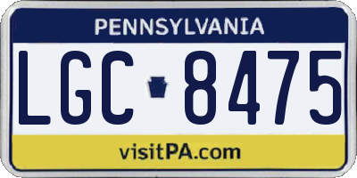 PA license plate LGC8475