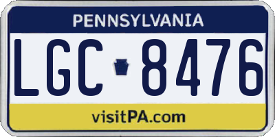 PA license plate LGC8476
