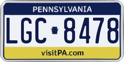 PA license plate LGC8478