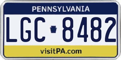 PA license plate LGC8482