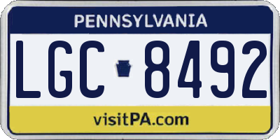 PA license plate LGC8492