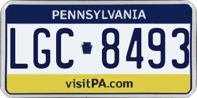 PA license plate LGC8493