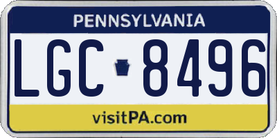PA license plate LGC8496