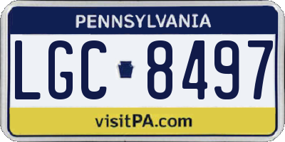 PA license plate LGC8497