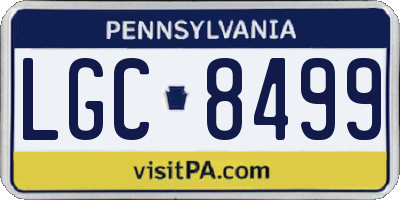 PA license plate LGC8499