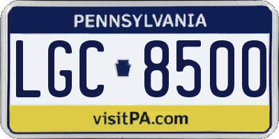 PA license plate LGC8500