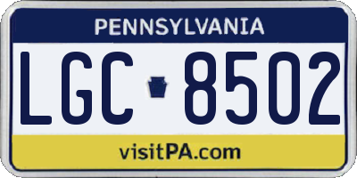 PA license plate LGC8502