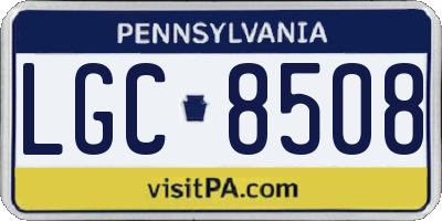 PA license plate LGC8508