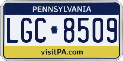 PA license plate LGC8509