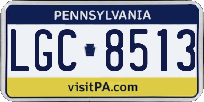 PA license plate LGC8513