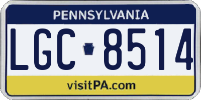 PA license plate LGC8514