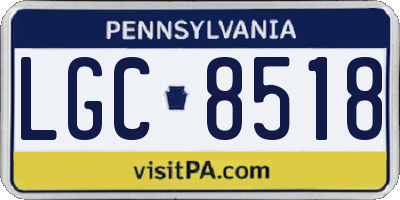 PA license plate LGC8518