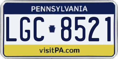 PA license plate LGC8521