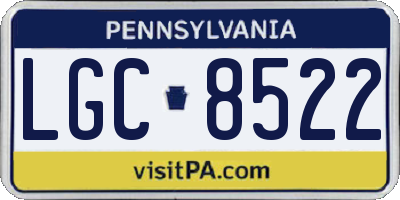 PA license plate LGC8522