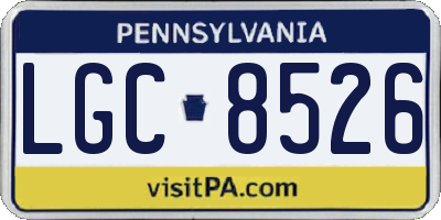PA license plate LGC8526