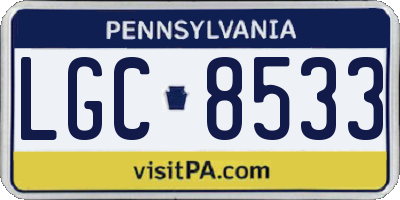 PA license plate LGC8533