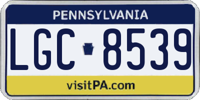 PA license plate LGC8539