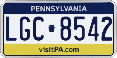 PA license plate LGC8542