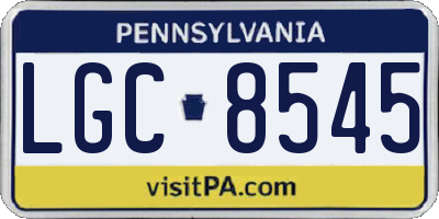PA license plate LGC8545