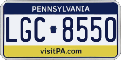 PA license plate LGC8550