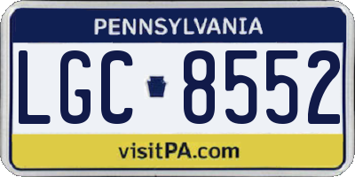 PA license plate LGC8552