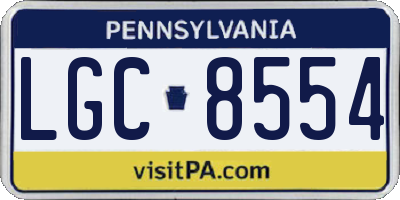 PA license plate LGC8554