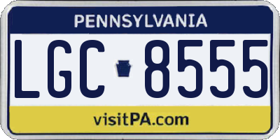 PA license plate LGC8555