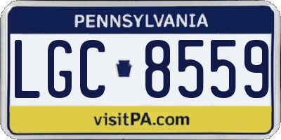 PA license plate LGC8559