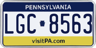 PA license plate LGC8563