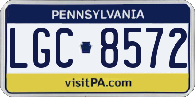 PA license plate LGC8572