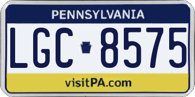 PA license plate LGC8575