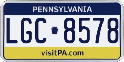 PA license plate LGC8578