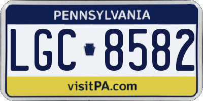 PA license plate LGC8582