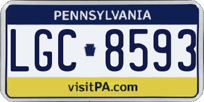 PA license plate LGC8593