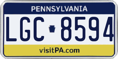 PA license plate LGC8594