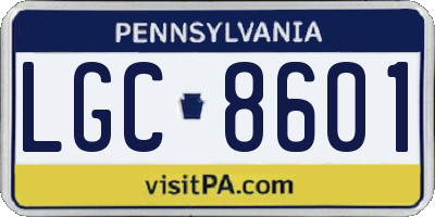 PA license plate LGC8601