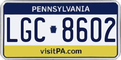 PA license plate LGC8602