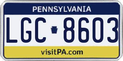 PA license plate LGC8603