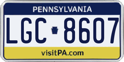 PA license plate LGC8607