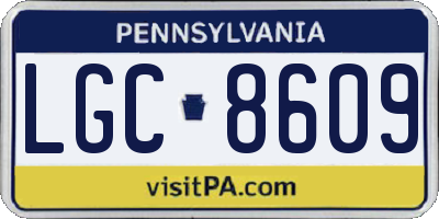 PA license plate LGC8609