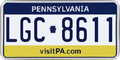 PA license plate LGC8611