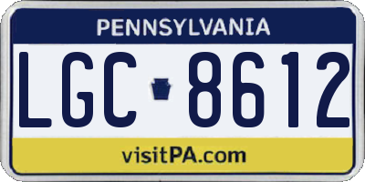 PA license plate LGC8612