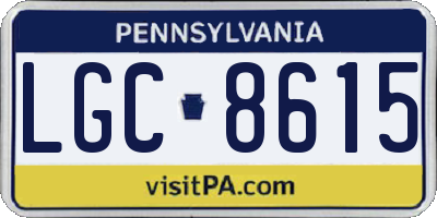 PA license plate LGC8615