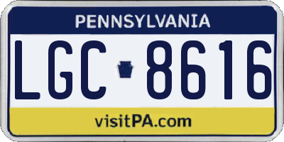 PA license plate LGC8616