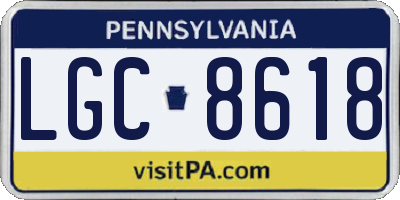 PA license plate LGC8618